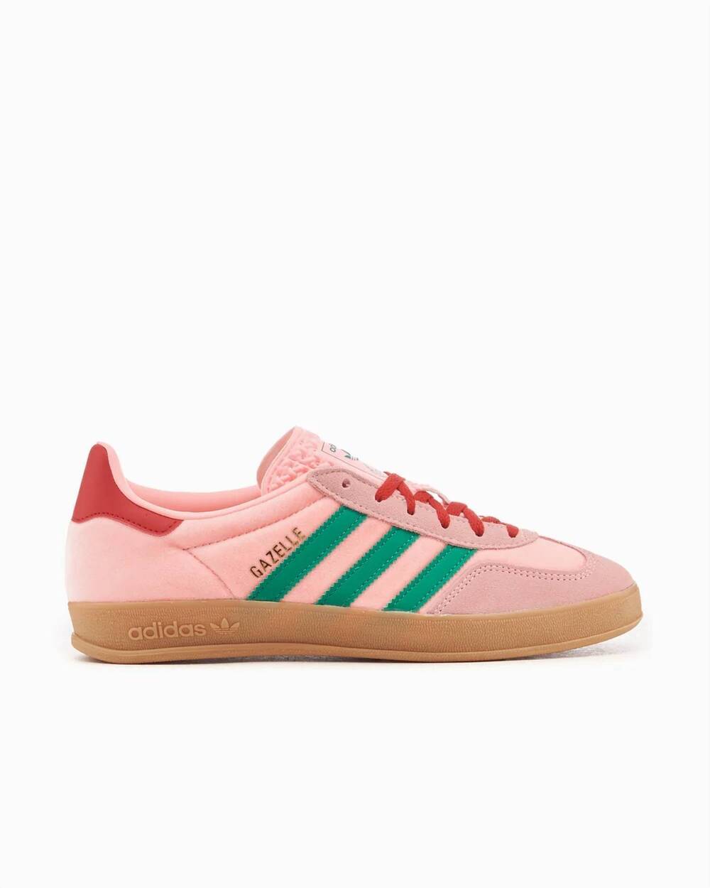 NEW ADIDAS women's gazelle indoor sneakers in pink/green/red